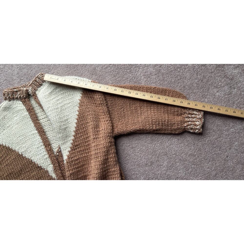 Vintage Hand Knit Cardigan Sweater S Crop Chunky Cottage Core Pockets! - Picture 6 of 7